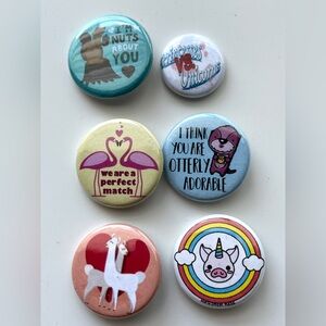 Cute Button Pin Set with Fun Designs